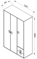 Domel - Kleiderschrank Index 04 – Eiche Artisan Hochglanz