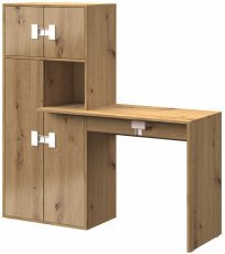 Schreibtisch mit Regal Index 11 – Eiche Artisan Hochglanz