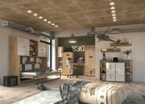 Domel - Aufsatz für das vertikale Klappbett im Schrank Index 21 – Eiche Artisan Hochglanz