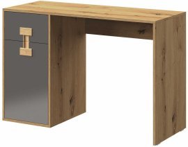 Schreibtisch Index 10 – Grau Hochglanz / Eiche Artisan