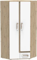 Eck-Kleiderschrank Apetito 02 – heller Eichenholzton